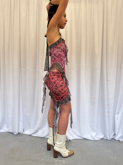 Lace Ruffle Mini skirt