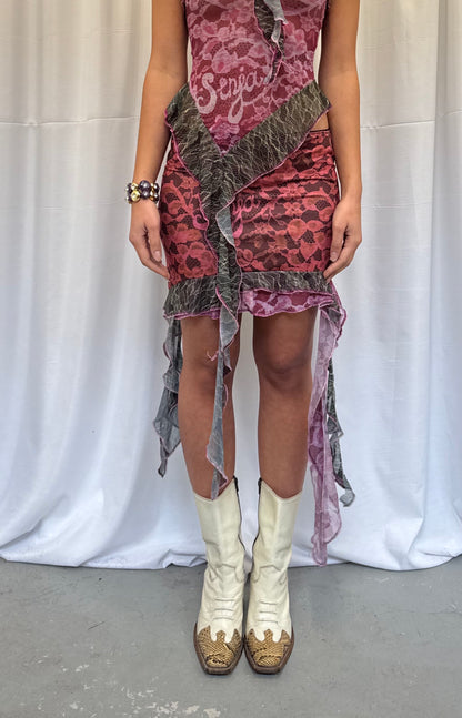 Lace Ruffle Mini skirt