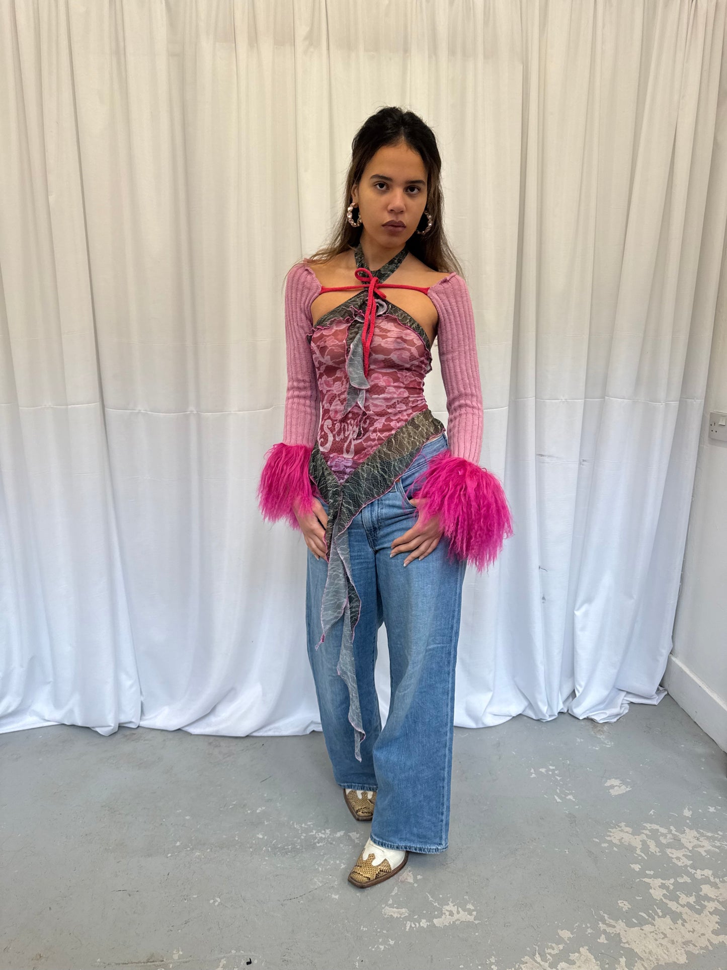 Pink Wool Knit Sleeves - 1/1 piece