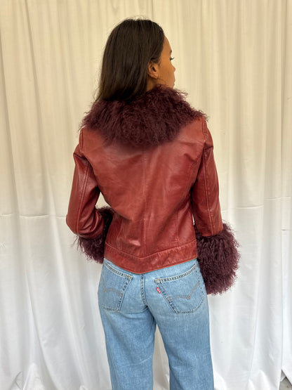 Burgundy Leather Jacket (S)