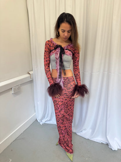 Lace Fluffy Tie Sleeves