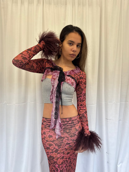 Lace Fluffy Tie Sleeves