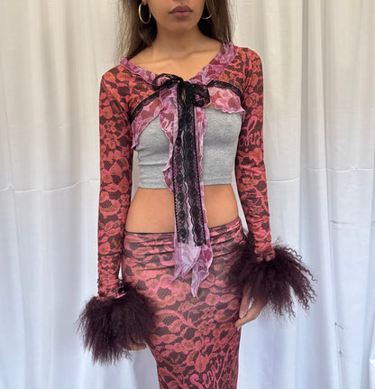 Lace Fluffy Tie Sleeves