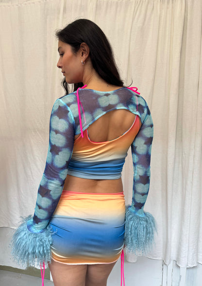 The Blue Petal Mesh Sleeves