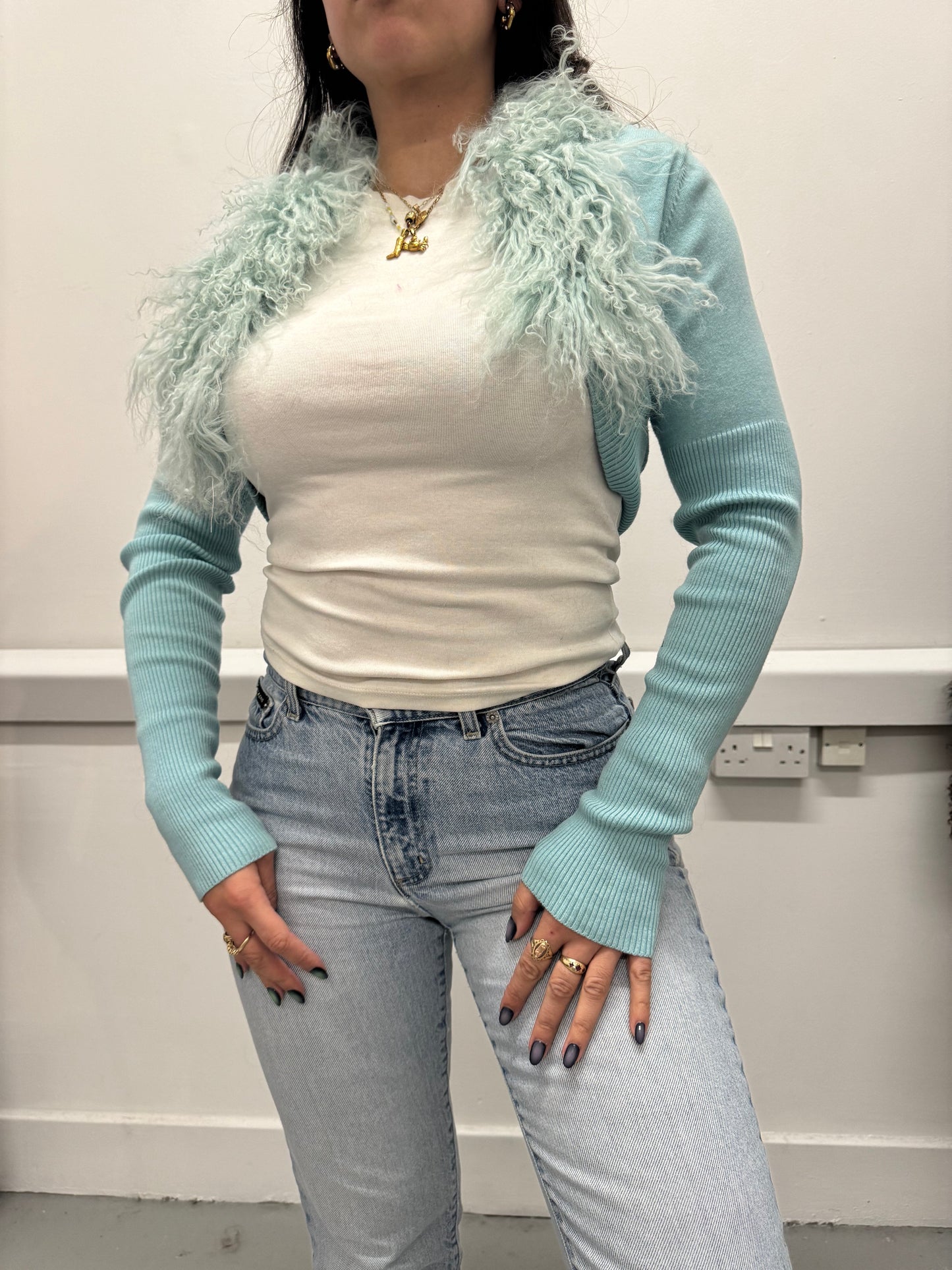 Duck egg blue bolero