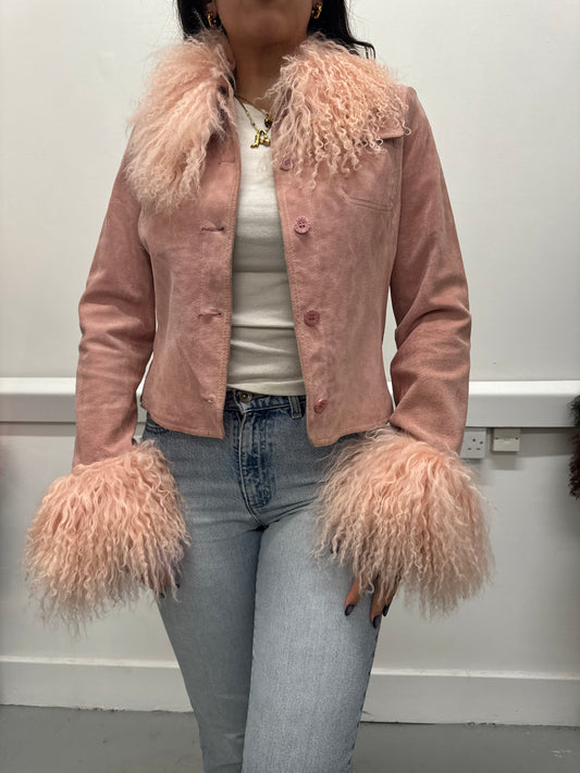 Light pink suede jacket