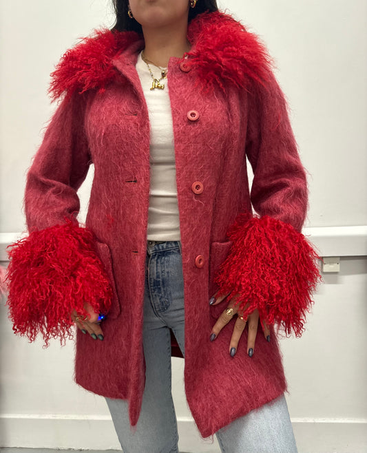 Pink and red mohair jacket