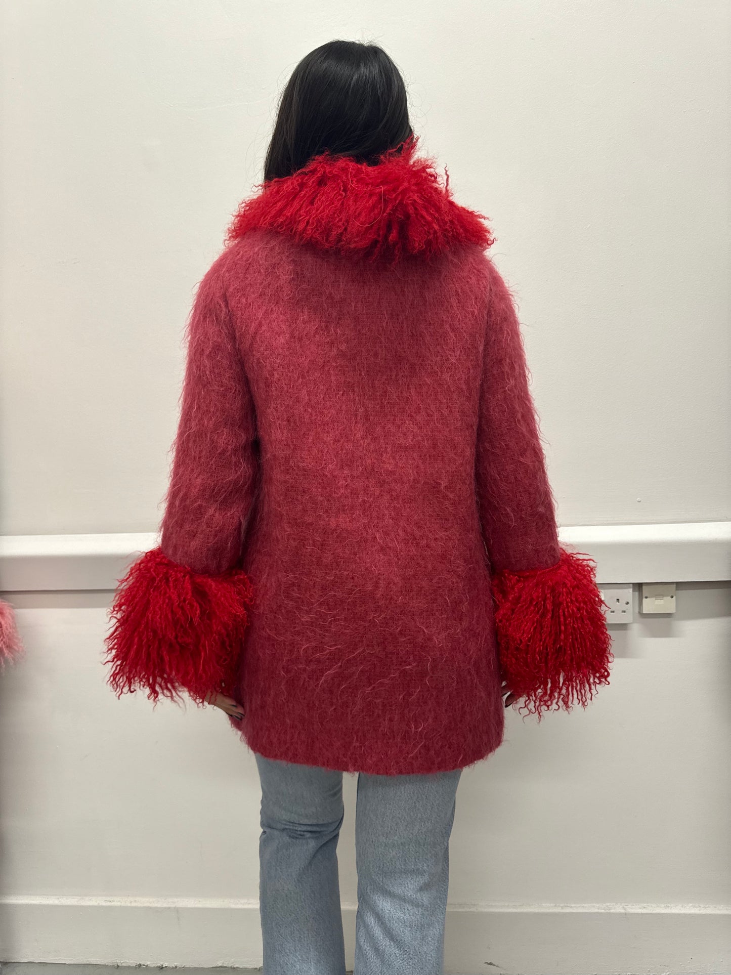 Pink and red mohair jacket