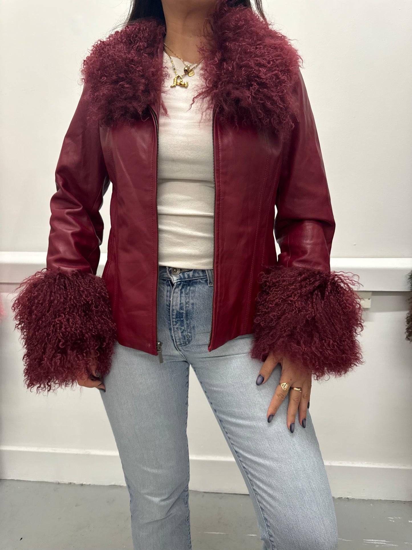 Burgundy zip jacket