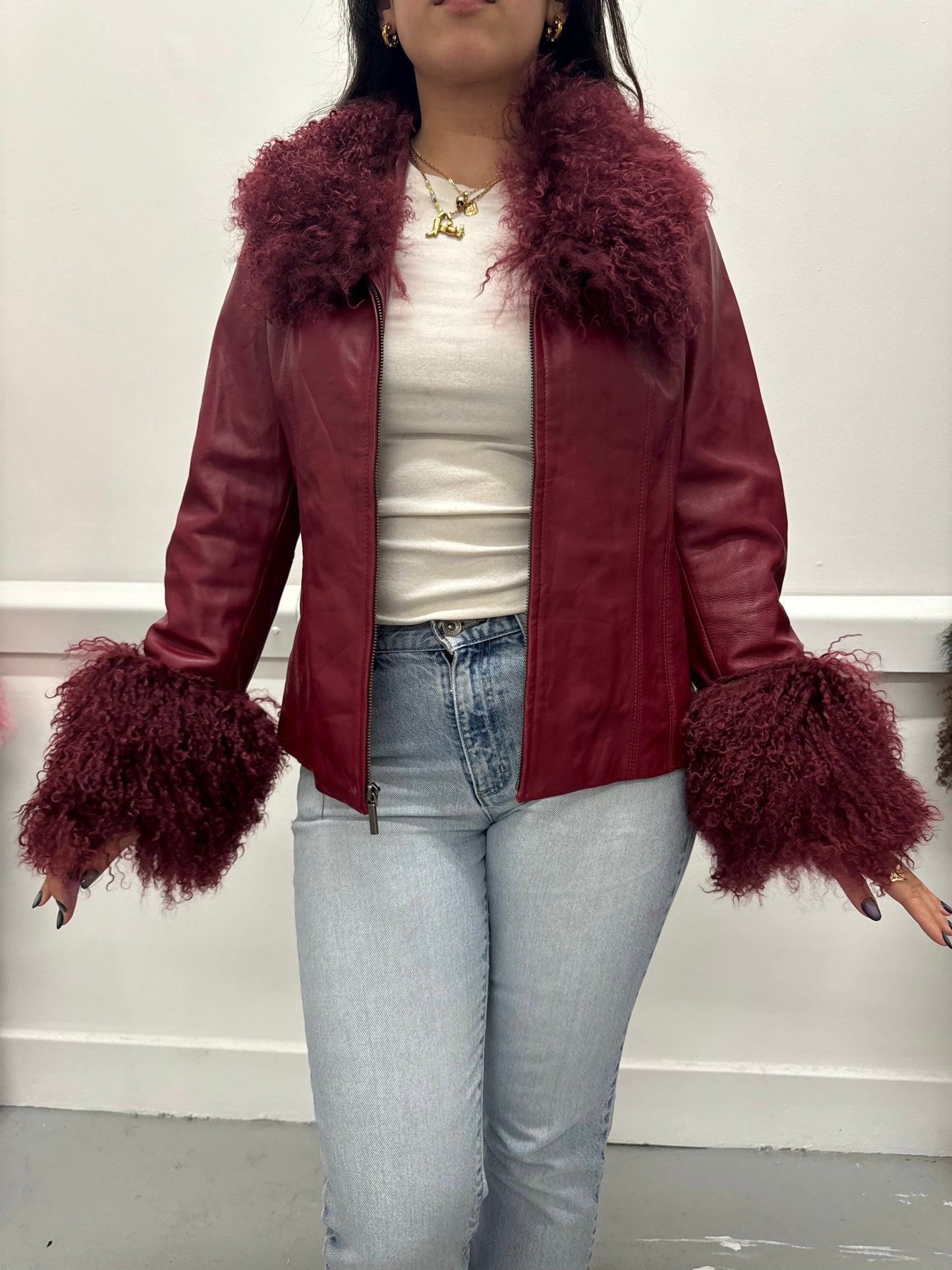 Burgundy zip jacket