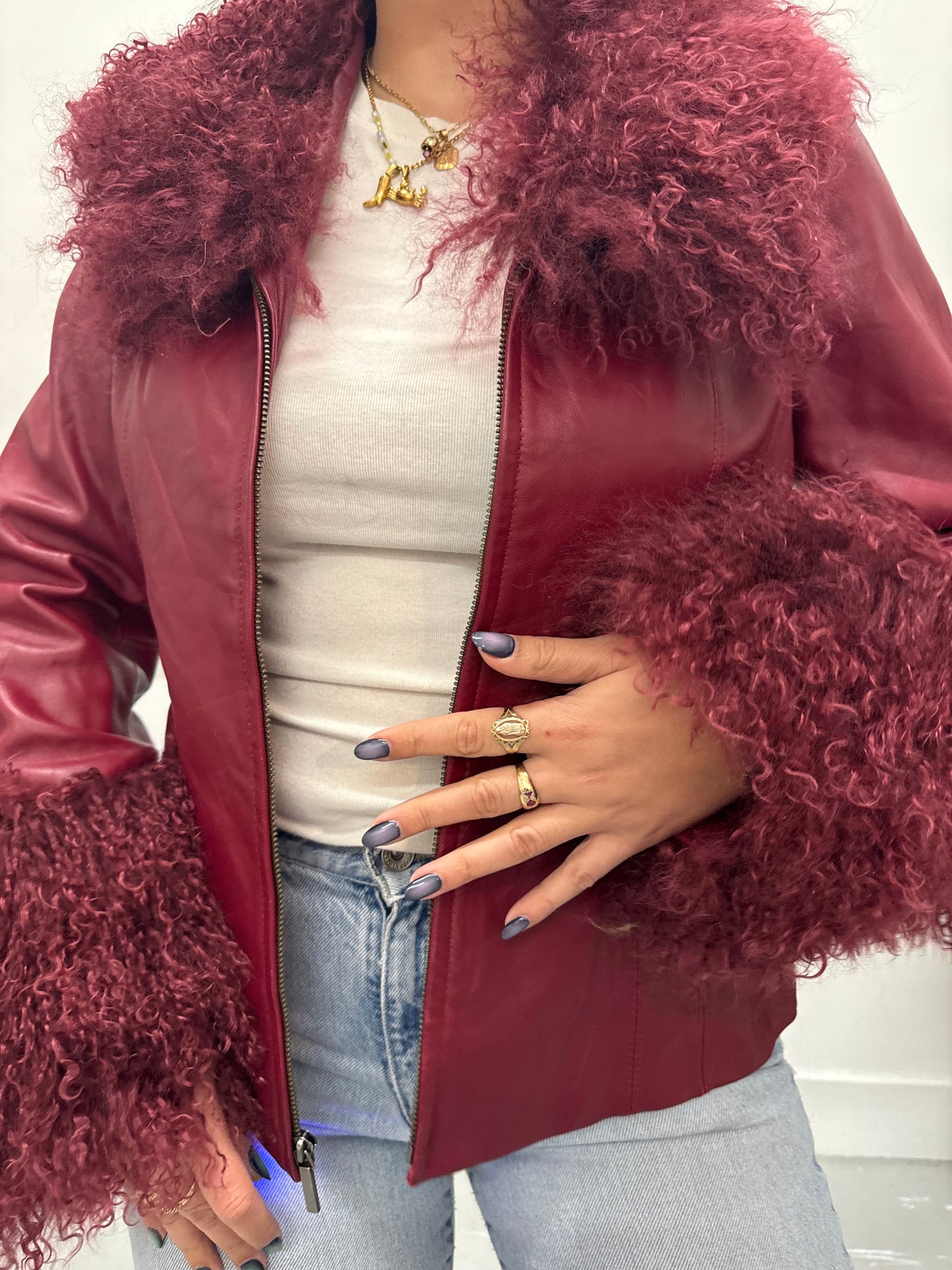 Burgundy zip jacket