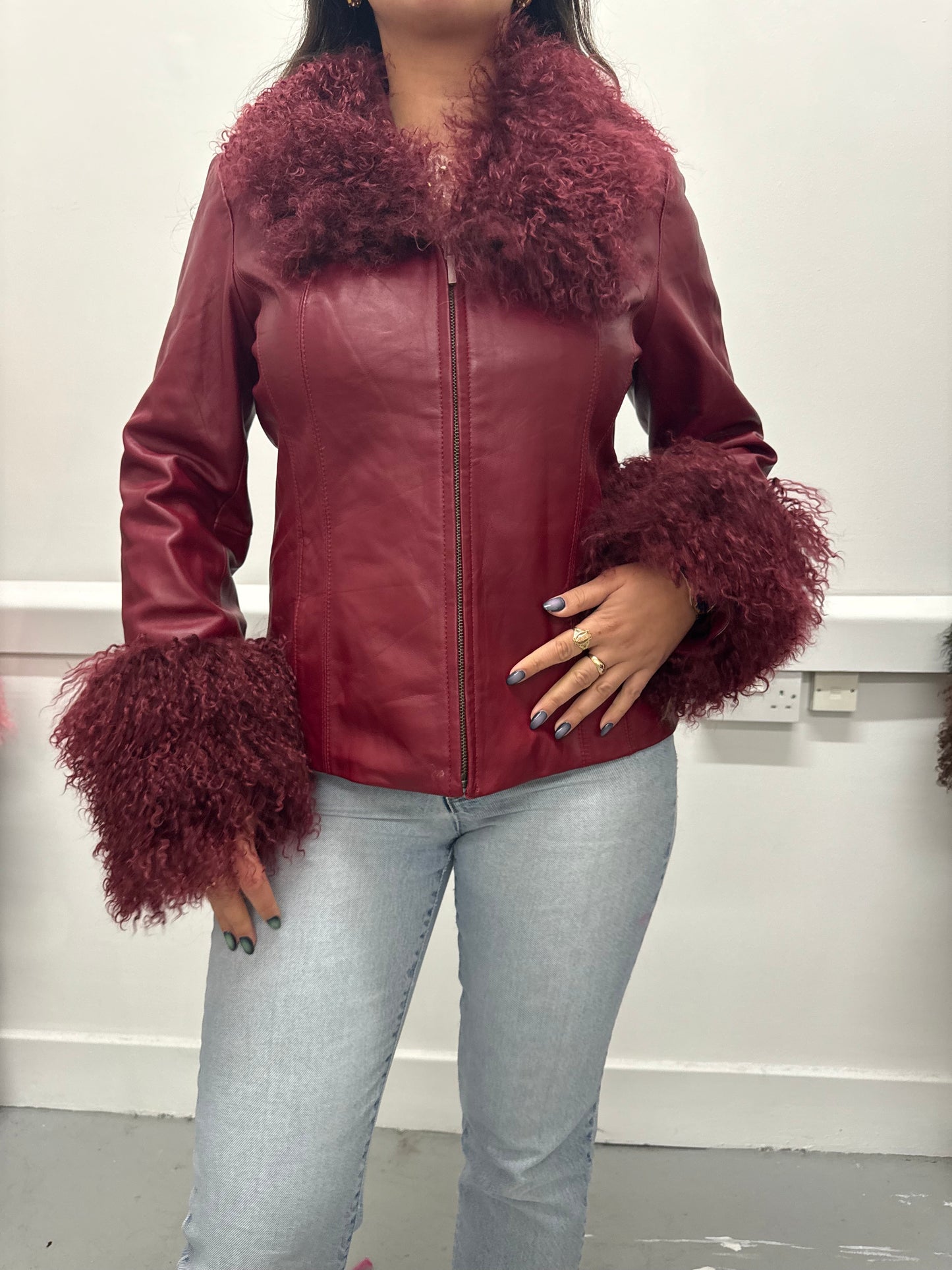 Burgundy zip jacket