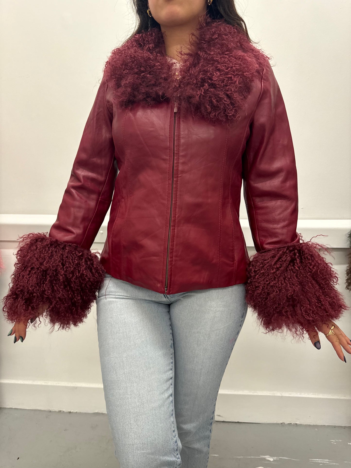 Burgundy zip jacket