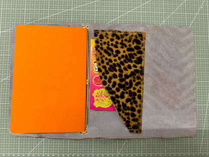 A5 leather journal cover with stars + pocket - 1/1 pieces