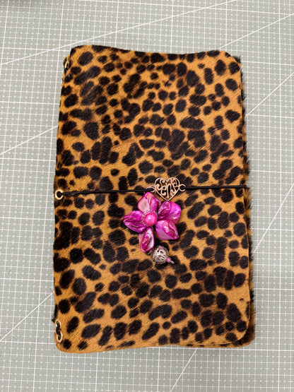 A5 Tri-fold leather journal cover with pocket - 1/1 pieces