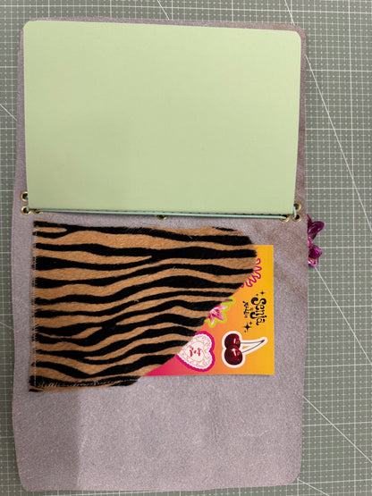 A5 Tri-fold leather journal cover with pocket - 1/1 pieces