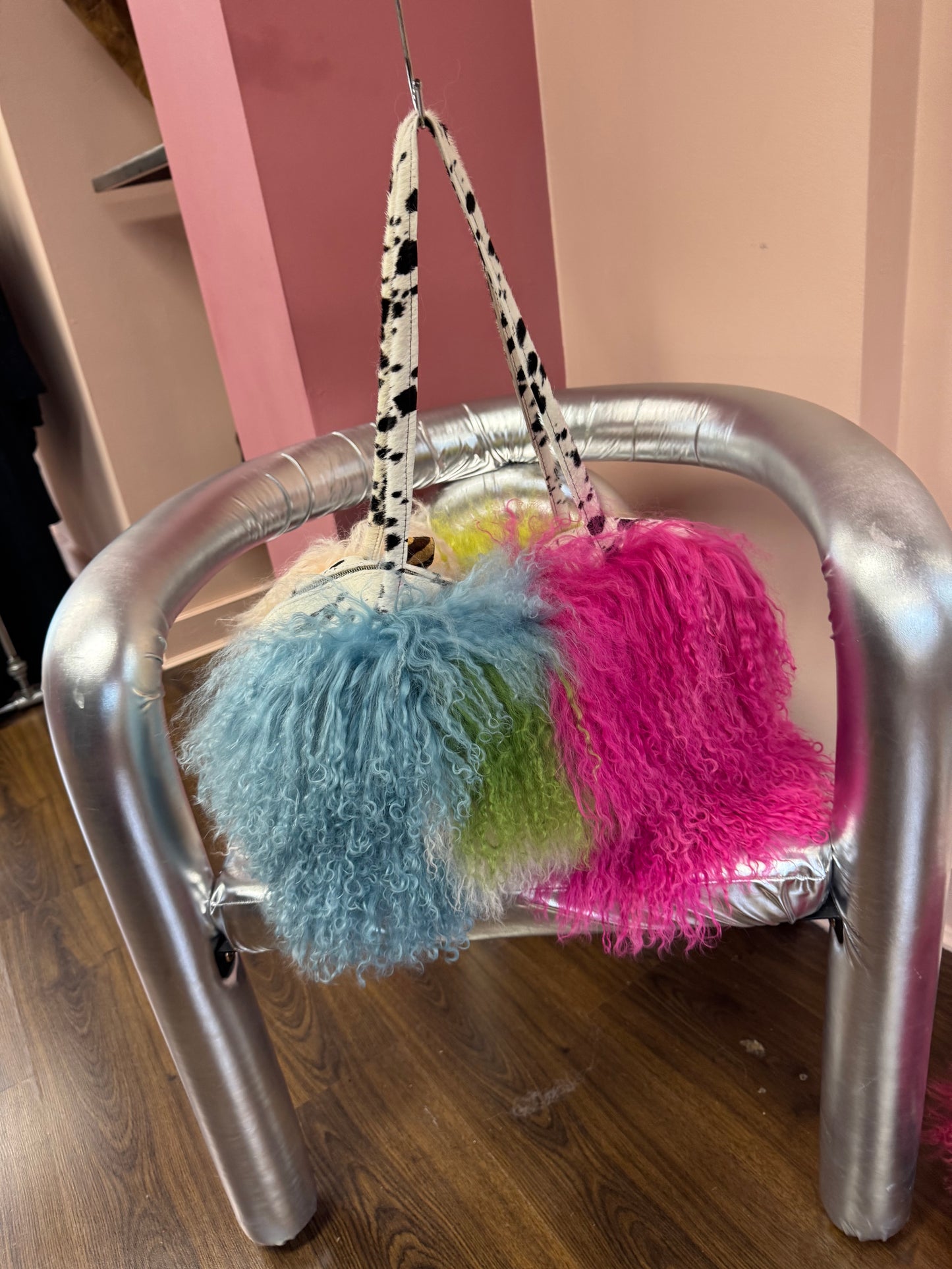 The Dalmatian Patchwork Mongolian Wool Bowler Bag