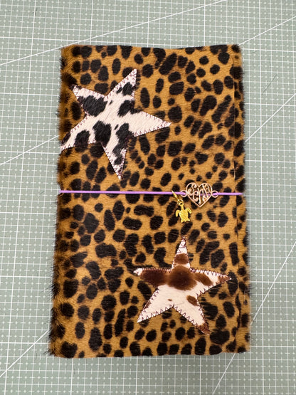 A5 leather journal cover with stars - 1/1 pieces