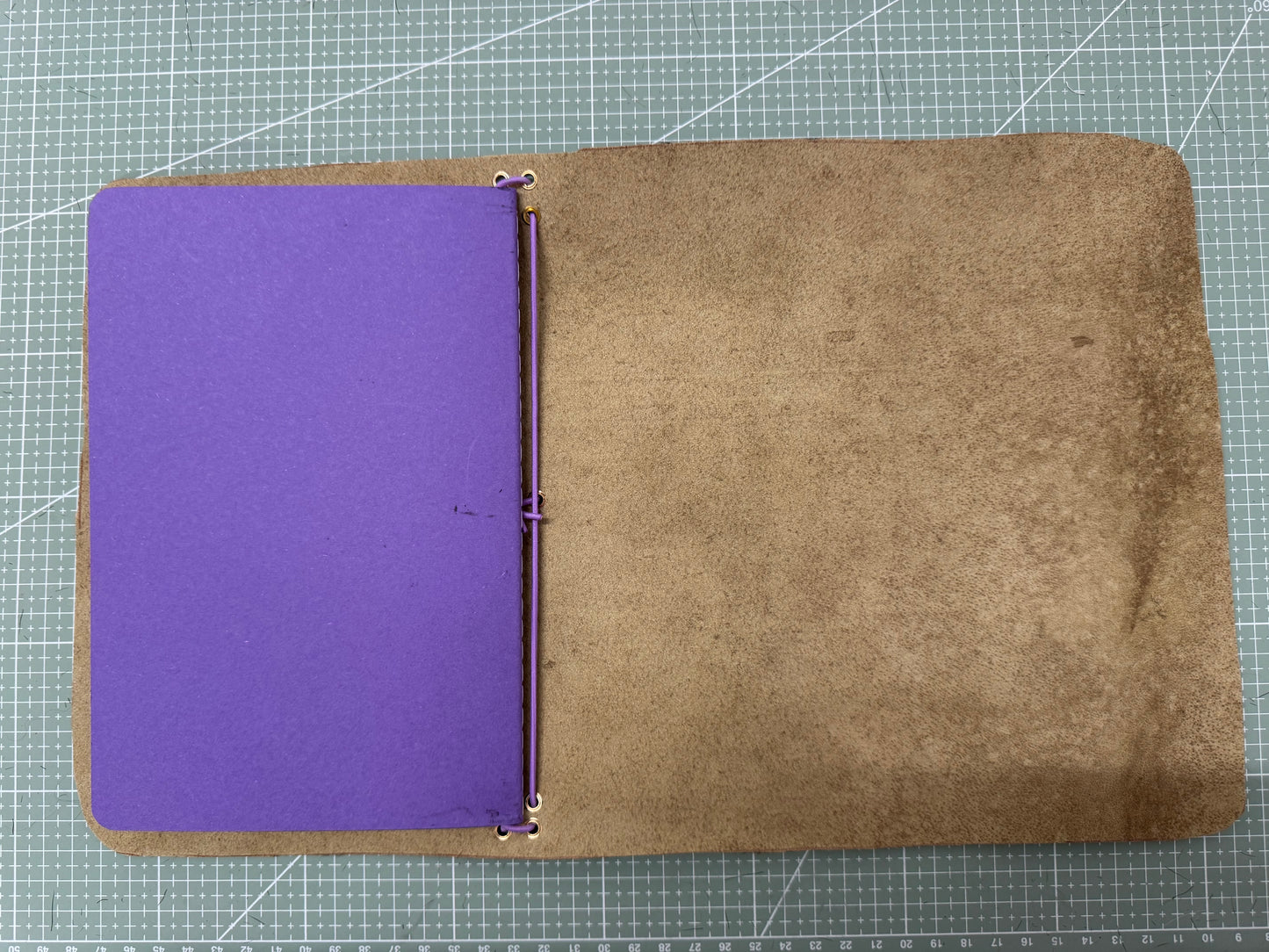 A5 leather journal cover with stars - 1/1 pieces