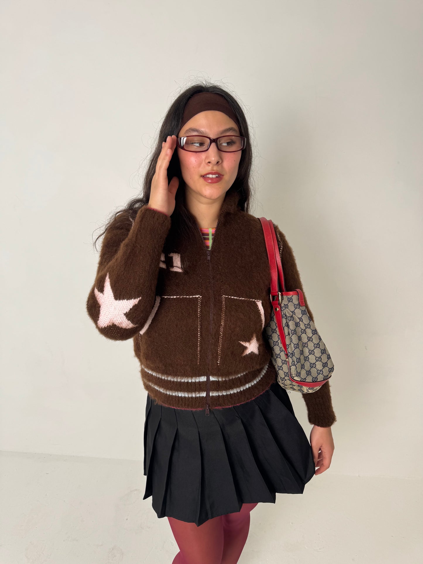 The Chocolate Brown Knit Track Jacket - Detachable Sleeves