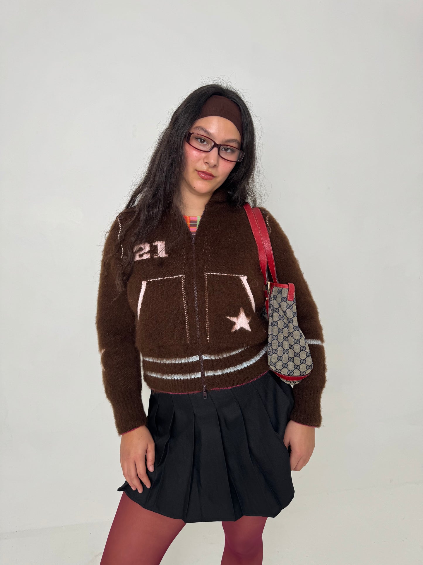 The Chocolate Brown Knit Track Jacket - Detachable Sleeves
