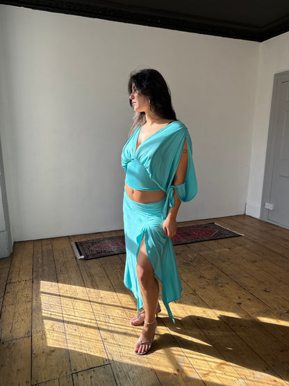 Turquoise Drape Skirt