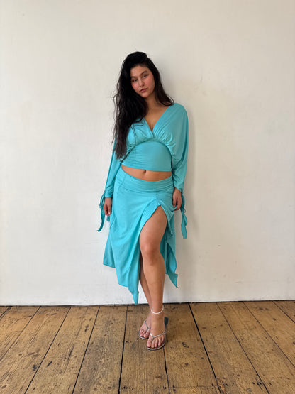 Turquoise Drape Skirt
