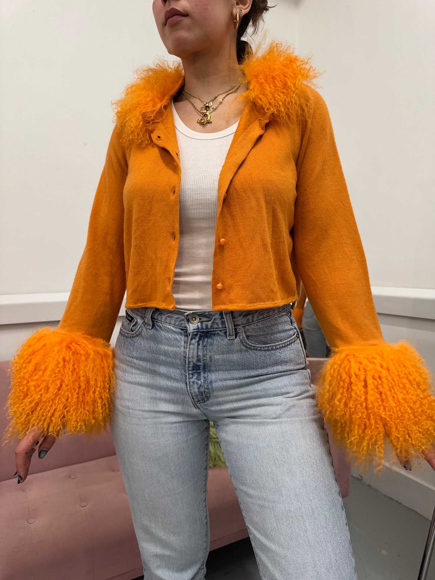 Orange crop cardie