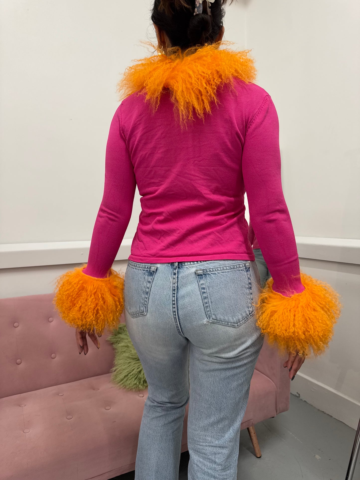 Pink and orange cardie