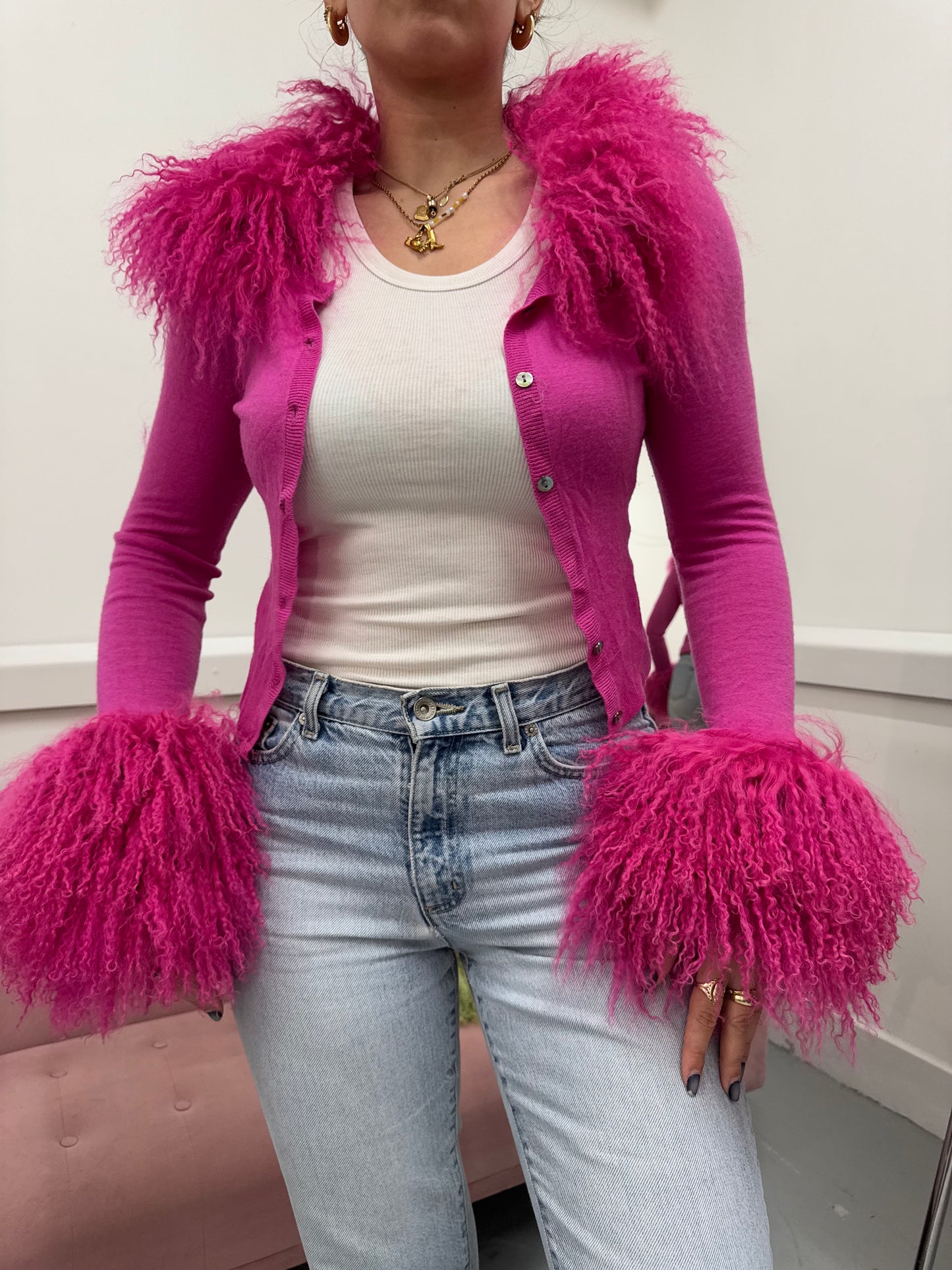 Pink cashmere cardie