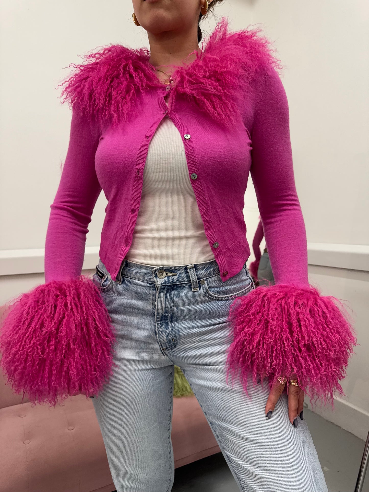 Pink cashmere cardie