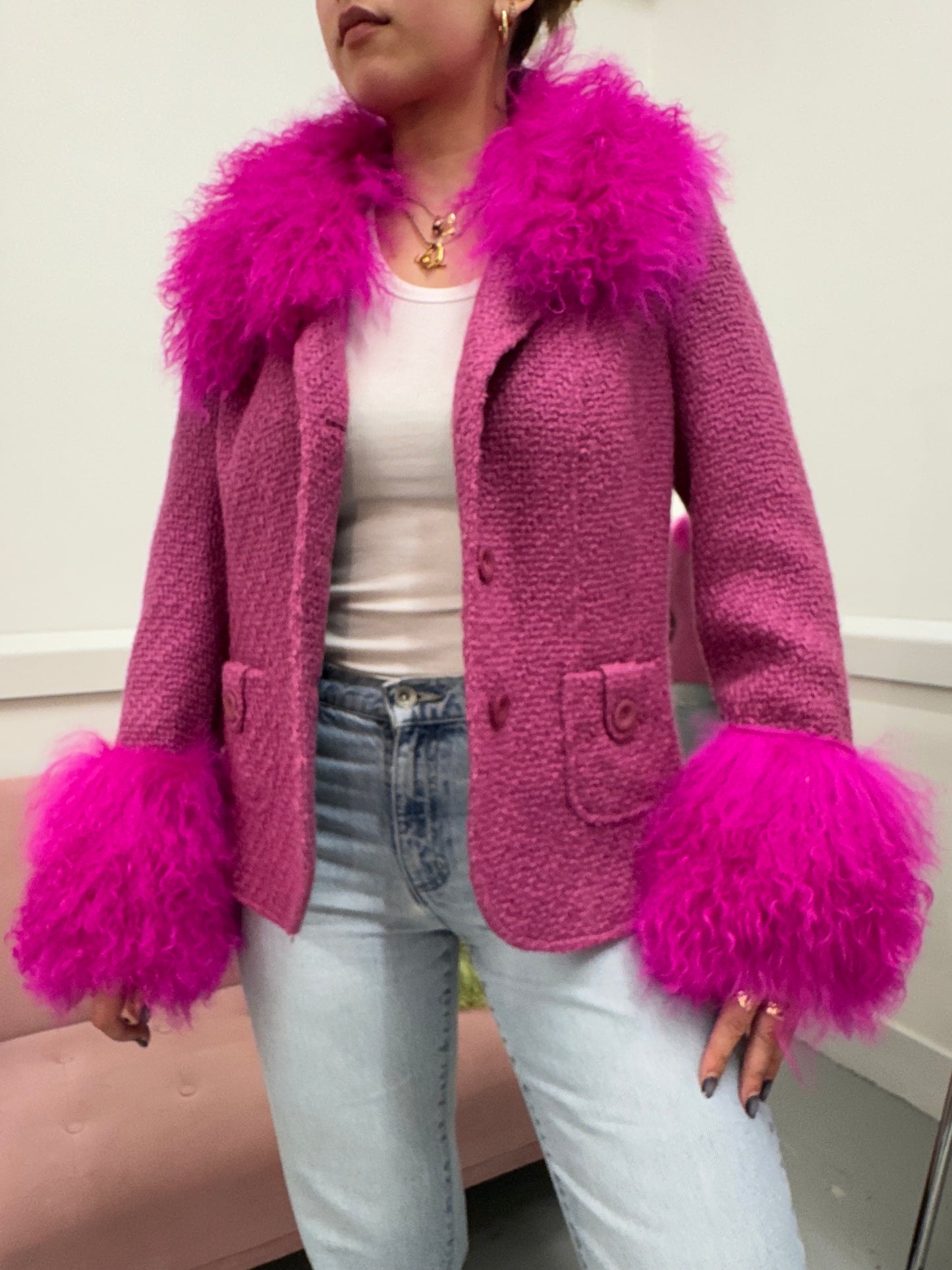 Pink woven jacket