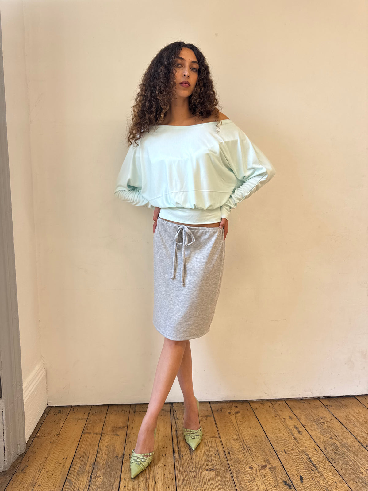 Aqua Off-Shoulder Top