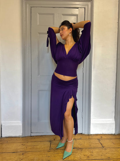 Midnight Purple Drape Skirt