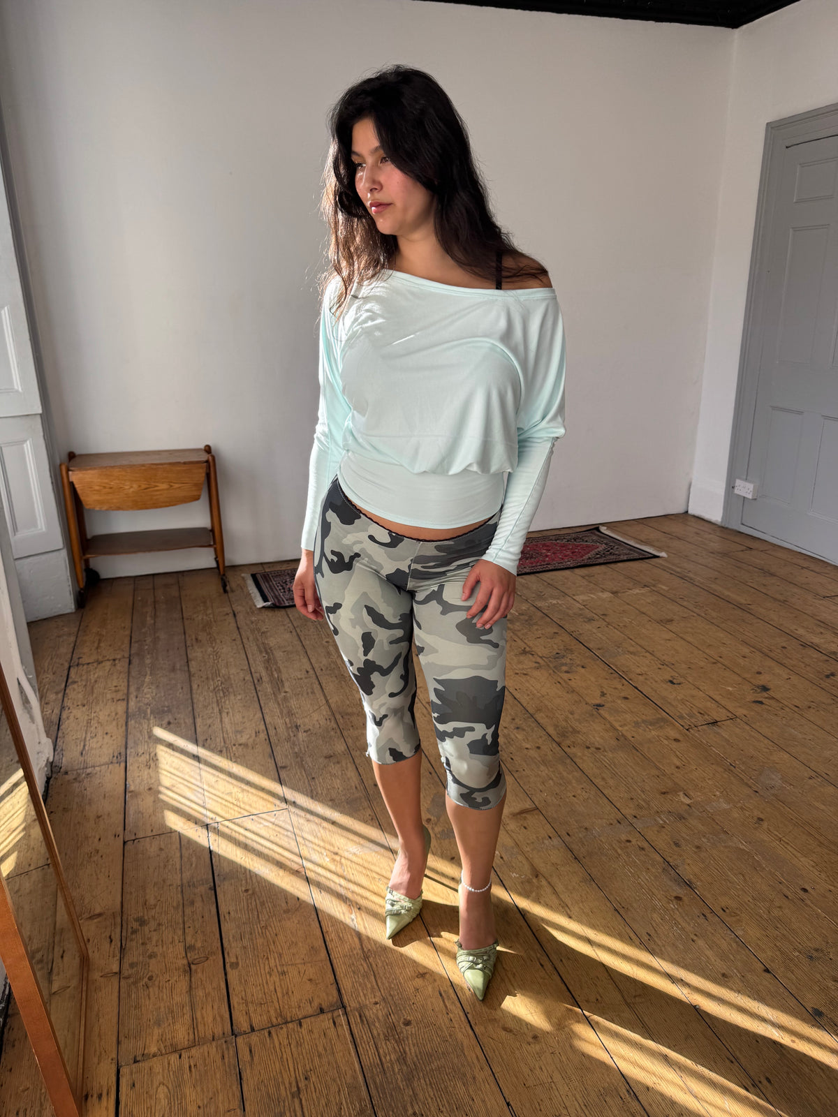 Aqua Off-Shoulder Top