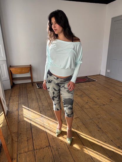 Aqua Off-Shoulder Top