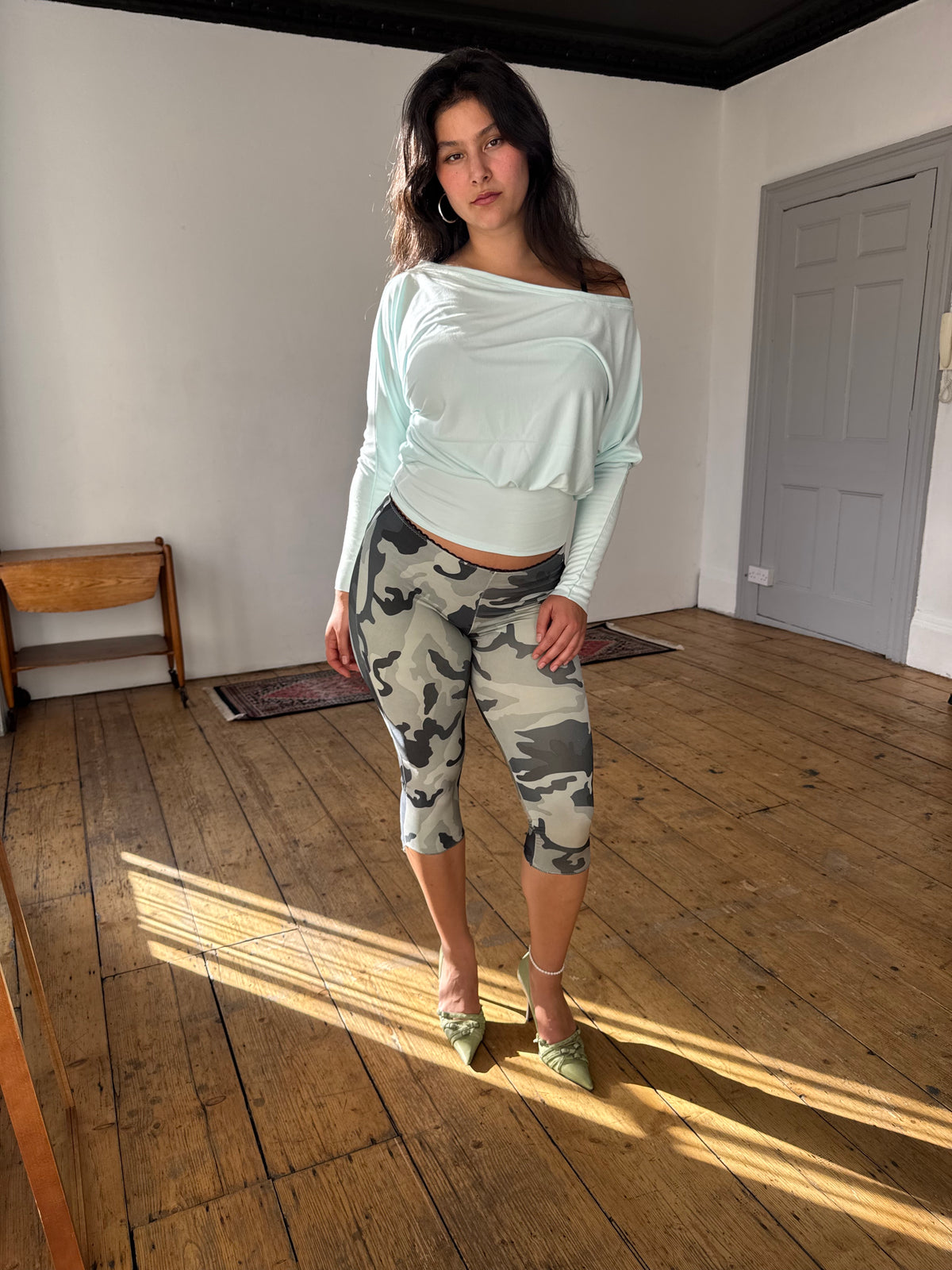 Aqua Off-Shoulder Top