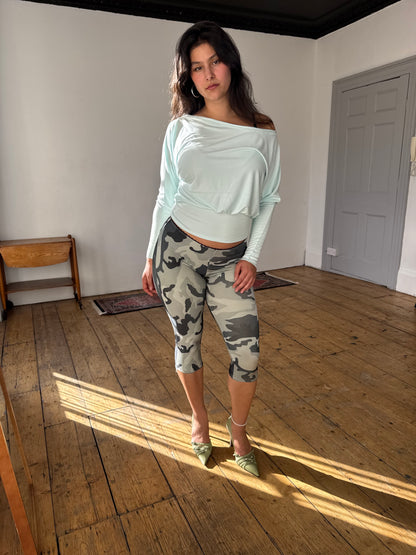 Aqua Off-Shoulder Top