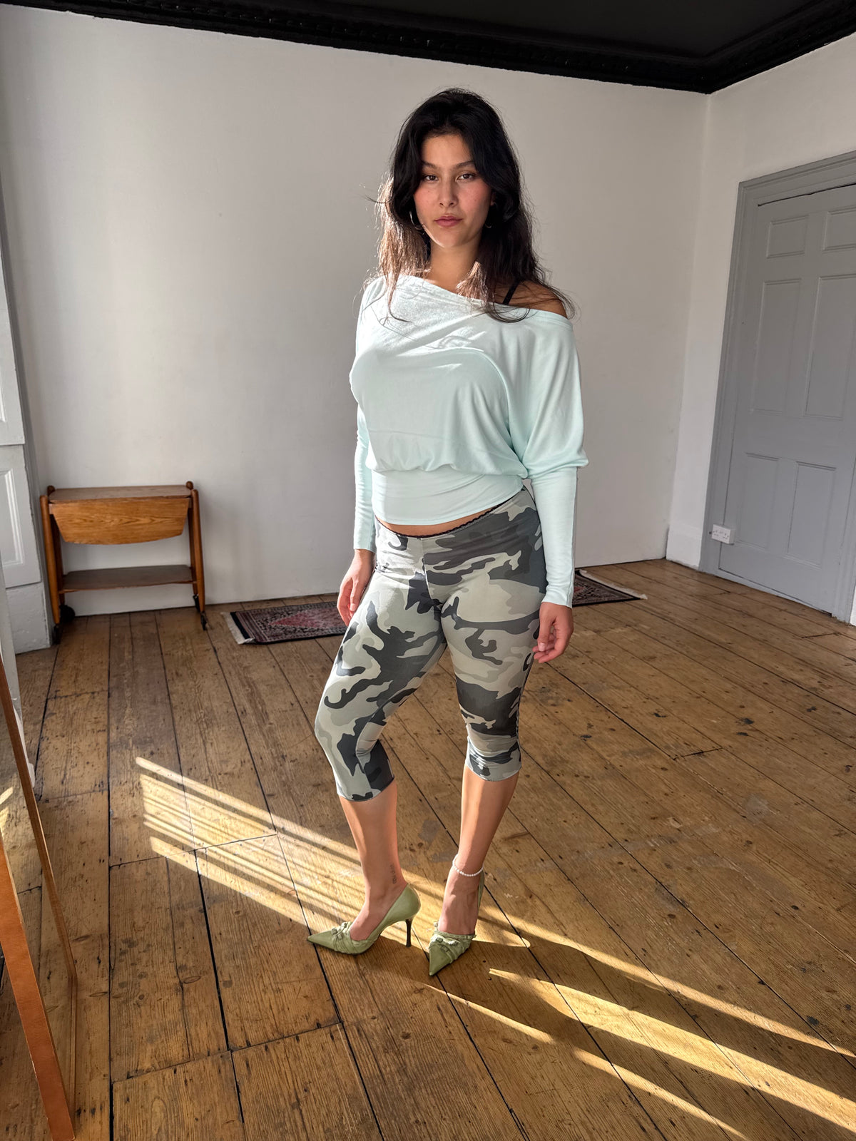 Aqua Off-Shoulder Top