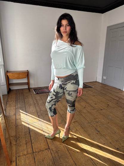 Aqua Off-Shoulder Top