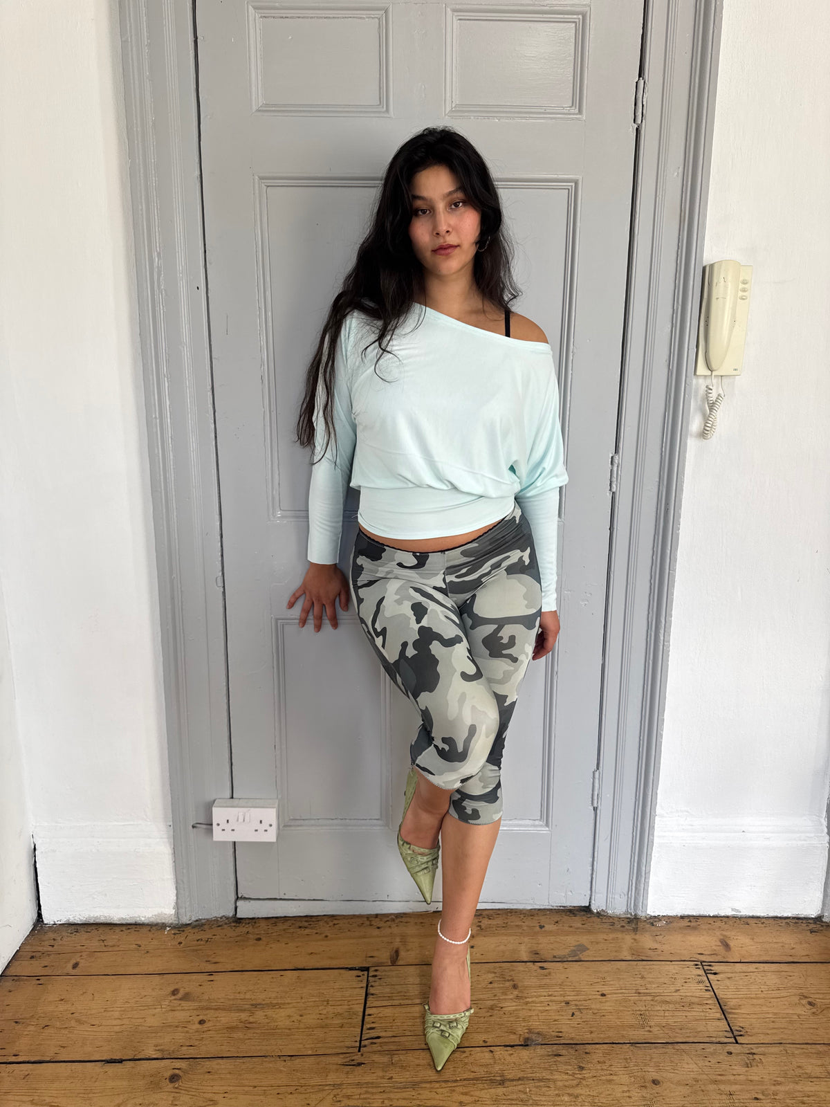 Aqua Off-Shoulder Top