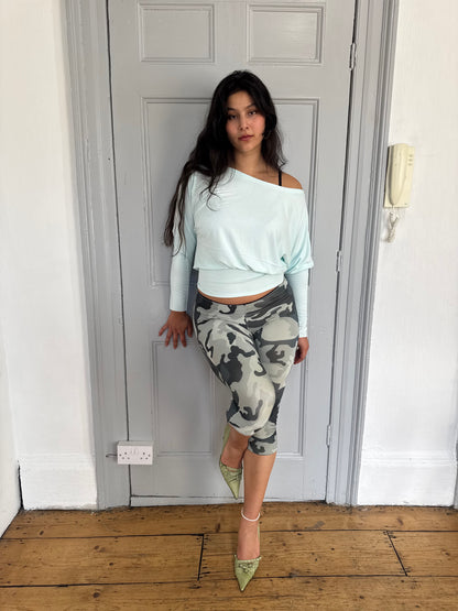 Aqua Off-Shoulder Top