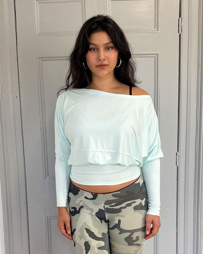 Aqua Off-Shoulder Top