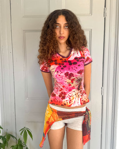 The Blossom Cotton V-Neck Tee