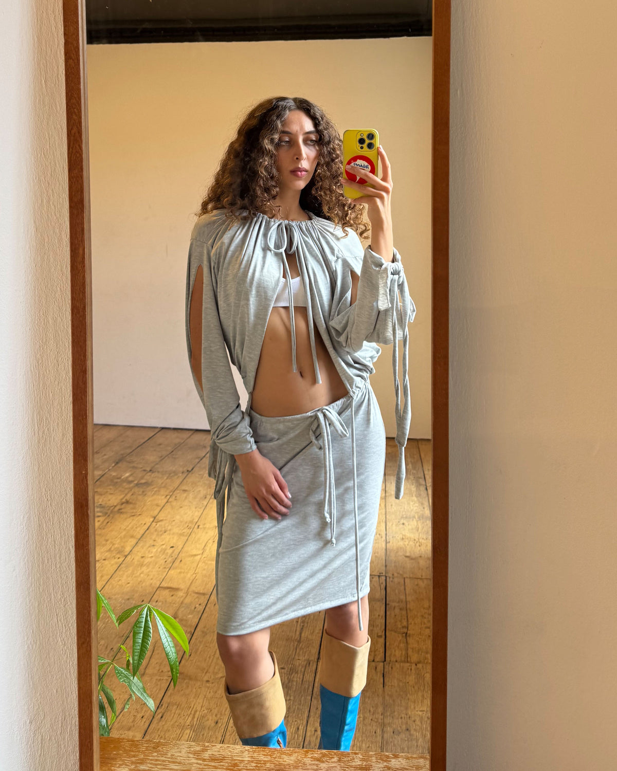 Grey Marl Bubble Top