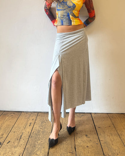 Grey Marl Drape Skirt