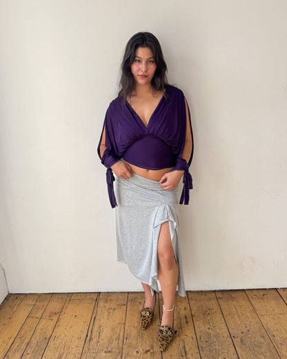 Grey Marl Drape Skirt