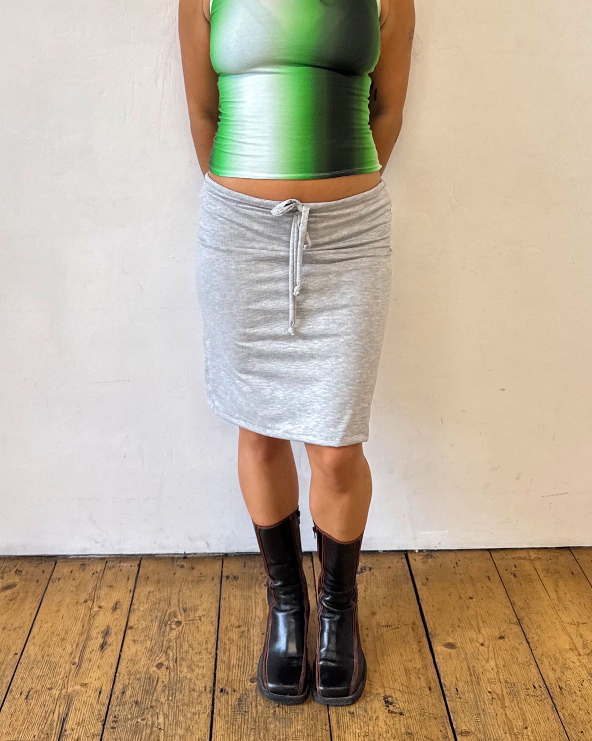 Grey Marl Tie Skirt
