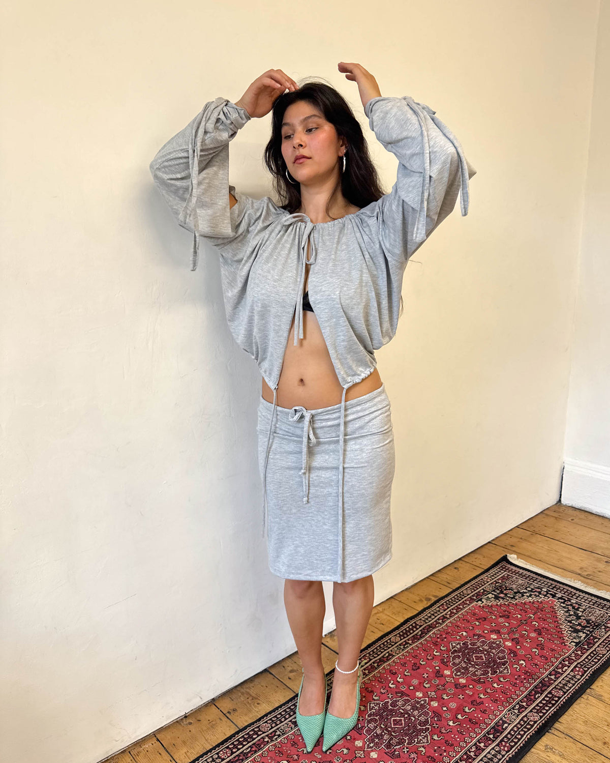Grey Marl Bubble Top