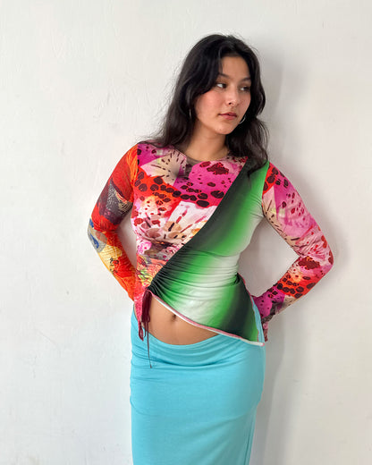 The Patchwork Cotton Ruche Top
